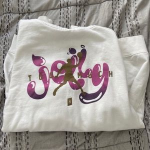 White and purple, “jelly” t shirt, size small